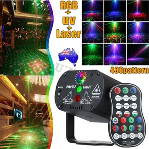 480Patterns RGB UV Laser Stage Lights Projector DJ Disco KTV Show Party Lighting - Picture 1 of 14