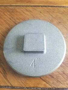 4 In Brass Clean Out Plug Raised Square Head Oatey 423743 Threaded Clean out  - Picture 1 of 2