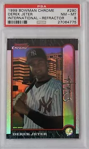1999 BOWMAN CHROME INTERNATIONAL REFRACTOR #290 DEREK JETER PSA 8 NM-MT /100 - Picture 1 of 2