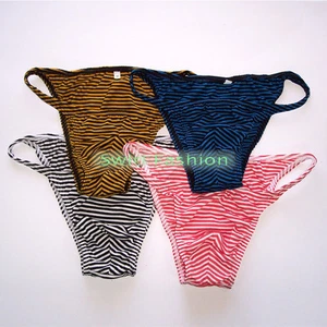 K377 C Mens String Bikini String Narrow waist Poly Cotton Spandex Stripes - Picture 1 of 21