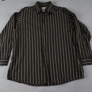 Concepts by Claiborne Shirt Mens 2XLT Tall Button Up Brown Striped Long Sleeve - Picture 1 of 6
