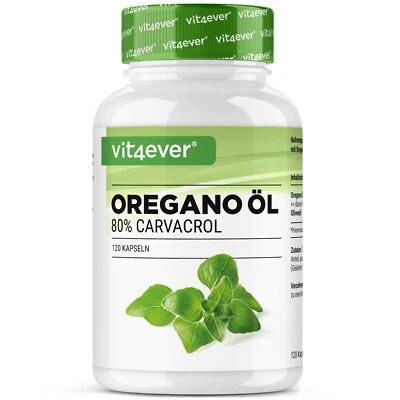 VIT4EVER ACEITE DE ORÉGANO - 120 cápsulas a 150mg 80% Carvacrol -100% aceite de orégano