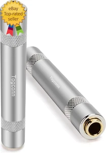 1/4 Inch TRS/TS Female to Female Gold-Plated Coupler (2 Pack) 1/4" TRS Stereo - Picture 1 of 5
