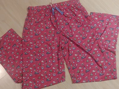 Vineyard Vines Girls S 7-8 Pajama Christmas Joggers Lounge Wear Lipstick Pink - Image 1 of 4