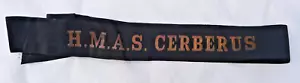 ORIGINAL WW2 ISSUE RAN ROYAL AUSTRALIAN NAVY CAP TALLY BAND - HMAS CERBERUS - Picture 1 of 2