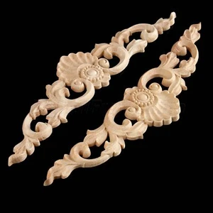 European Style Wall Door Corner Onlay Furniture Decor 30*6.5cm Woodcarving Decal - Picture 1 of 8