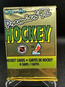 Tarjetas de hockey O-Pee-Chee Premier 1992, 1 paquete de cera sellado de caja de cera, 8 tarjetas - Imagen 1 de 6