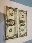 (2)ERROR $1 One Dollar Bill  OVER INKING ON 4?s, And Other One 3's