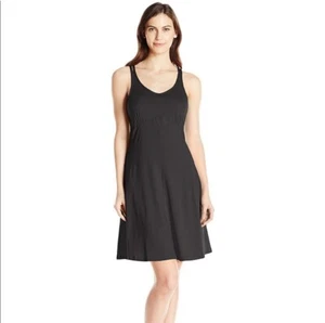 EXOFFICIO Wanderlux Tank Dress Black Built In Bra Zip Side Pocket Size Small - Picture 1 of 4