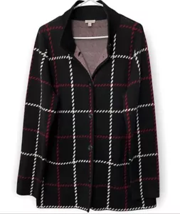TALBOT maglione cardigan donna M abbottonato misto cotone a quadri nuovo senza etichette - Foto 1 di 7