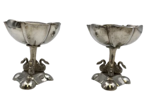 Paar polnisches Silber geschirr mit Schwan verziert aus dem 19. Jh. - Bild 1 von 7