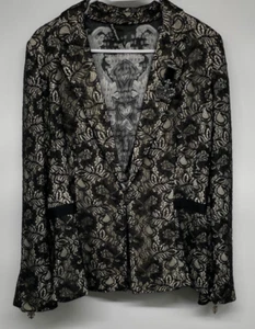 VTG ROYAL UNDERGROUND Floral Lace Blazer Jacket MOTLEY CRUE Nikki Sixx MSRP $895 - Picture 1 of 7