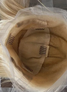 elongate blonde full lace straight European 100% human Hair lace 24inch Wig - Picture 1 of 1