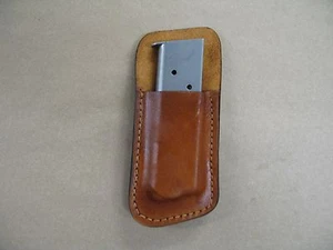 Smith & Wesson 1911 45 Leather 1 Slot OWB Belt Concealment Magazine Pouch TAN  - Picture 1 of 3