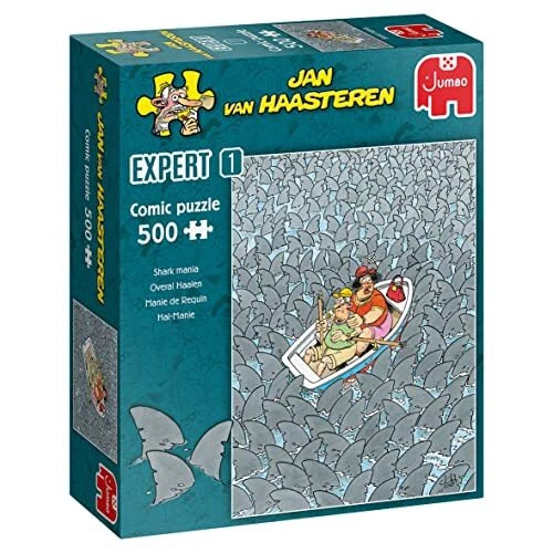 Jumbo- Shark Mania (500 Pieces) Puzzle Jigsaw, Multicolore, 20089 (f0l) - Immagine 1 di 1