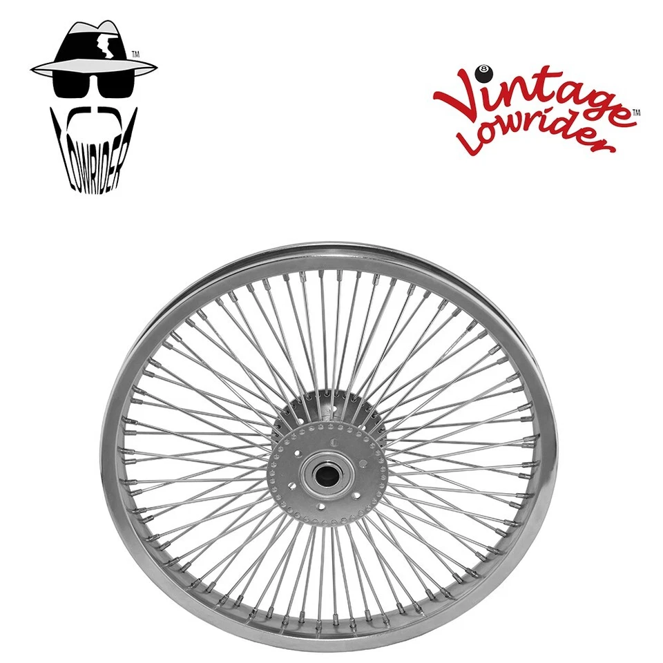 Vintage Lowrider Hollow Hub Wheel 16" 72 Spoke Hollow Hub Steel Chrome - Image 1 of 1