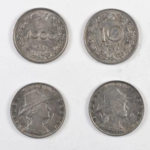 ÖSTERREICH Lot 2 Münzen 1000 Groschen 1925, 10 Groschen 1925  - Bild 1 von 1