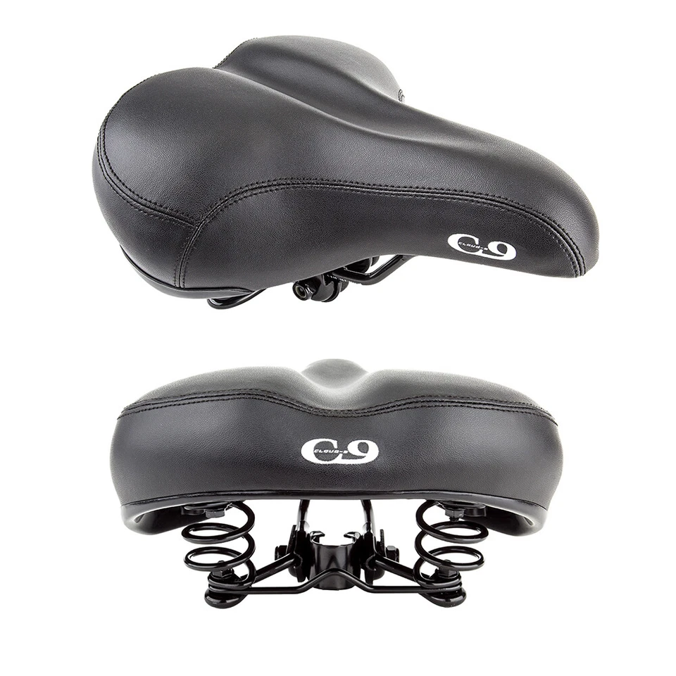 Sunlite Bicycle Cloud-9 Cruiser Gel Plus Suspension Saddle Black Stitched Cover - Image 1 of 1