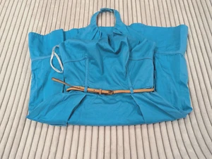 Blue/Teal CALVIN KLEIN adjustable Sleeveless Flare cute side zip belted Dress - Picture 1 of 13
