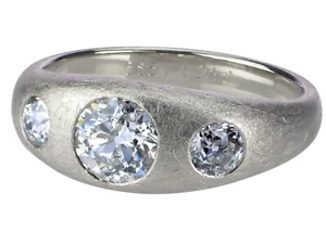 Jugendstil 585 Weißgold Gold 1,21 ct Diamant Damen Band Ring! - Bild 1 von 7