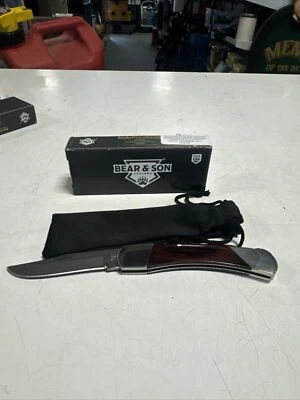 Cuchillo Plegable Bear & Son Lockback 2.75" Acero Inoxidable Clip Mango Nogal - T6 Foto 1 de 4