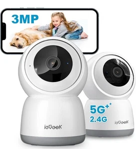 ieGeek 5MP Indoor Home Security Camera with 2.4/5GHz Night Vision  360°PTZ - Picture 1 of 12