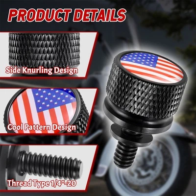 Stainless wing Seat Bolt Screw Aluminum Fit For Harley Sportster Dyna Softail - Image 1 of 4