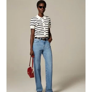 NUEVO CON ETIQUETAS J. Jean recto Crew 28 tiro medio Elise azul lavado - Imagen 1 de 6