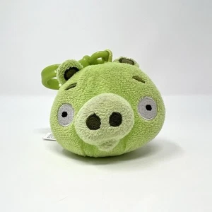 2010 Commonwealth ANGRY BIRDS Green Pig LEONARD Plush BACKPACK CLIP - Picture 1 of 7