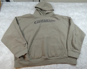 Gym Shark Hoodie Mens 2XL Washed Green Heavy Thick Pocket Sweatshirt Athalesure - Picture 1 of 12