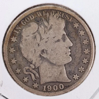 1900 Barber Silver Half Dollar, Very Good Circulated Coin, Store #HR030 - Image 1 of 2