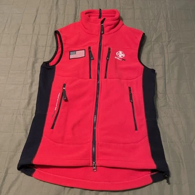 Chaleco RLX Ralph Lauren Para Hombres Pequeño 2010 Juegos Olímpicos de Invierno Bandera de EE. UU. Cremallera Completa Vellón Foto 1 de 4