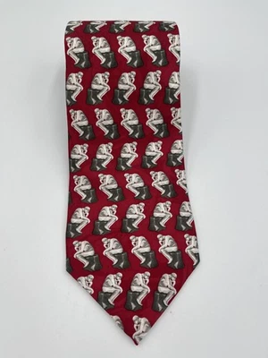 Corbata de artefactos de museo para hombre roja seda The Thinker patrón Rodin novedad Foto 1 de 3