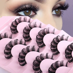 Fluffy Faux Mink Lashes Russian Strip Lashes False Eyelashes Fake Eyelashes - Picture 1 of 17