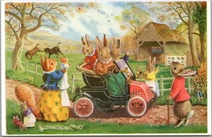 Postal firmada por el artista RACEY HELPS "El coche nuevo" Pkt. 240 / Sociedad Medici - Imagen 1 de 2