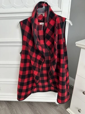 Chaleco polar a cuadros Rosette para mujer rojo negro talla mediana Foto 1 de 3