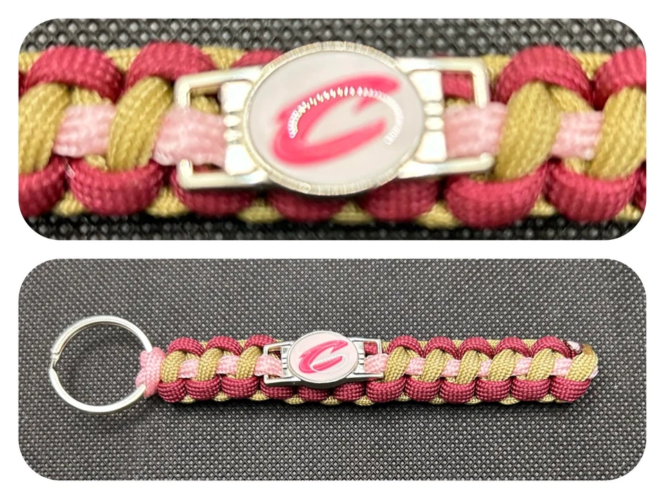 Cleveland Cavaliers (Pink) Inspired Paracord/Survival Keychain - Image 1 of 1