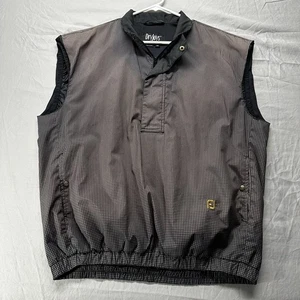 Footjoy DryJoys Rain Jacket Golf Vest Mens Medium Black Grey 1/4 Zip Button - Picture 1 of 9