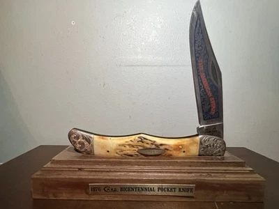 Cuchillo Cazador Plegable Bicentenario Case XX EE. UU. 1976 THE AMERICAN SPIRIT 5165 Ciervo Foto 1 de 4