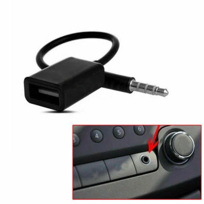 3.5mm Car Cable Male Car AUX Audio Plug Jack To USB 2.0 Female Converter Adapter - Image 1 of 4