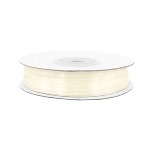 3mm Satinband 50m Schleifenband Geschenkband Dekoband Schmales Stoffband Creme - Bild 1 von 8