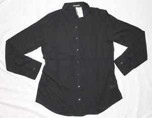 Express Women's Long Sleeve Button-up Black Shirt NWT Size M - Picture 1 of 4