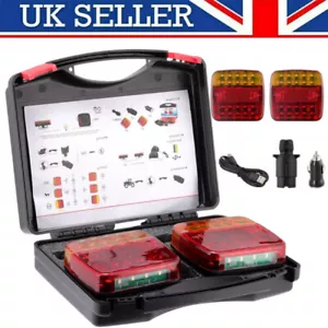 Wireless LED Rear Tail Lights Battery Operated USB Magnetic Tow Towing Trailer - Picture 1 of 13