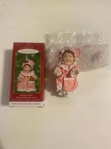 Hallmark Mistletoe Miss Christmas Ornament Porcelain Moveable NIB Free Shipping - Picture 1 of 2