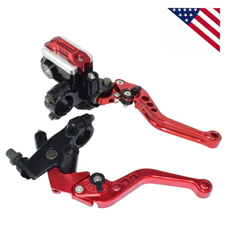 1Pair7/8"22mm Universal Motorcycle Brake Clutch Master Cylinder Reservoir Levers - Image 1 of 4