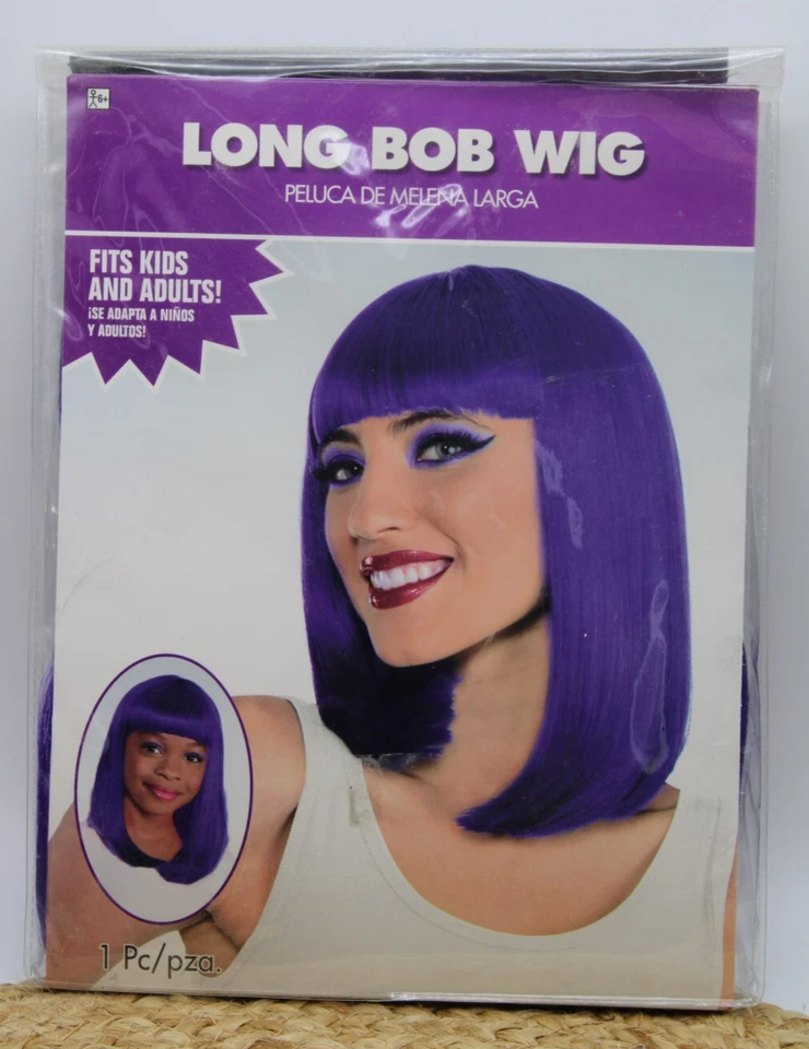 Фиолетовый парик длинный Боб парик Хэллоуин костюм аксессуар новый - Изображение 1 из 3