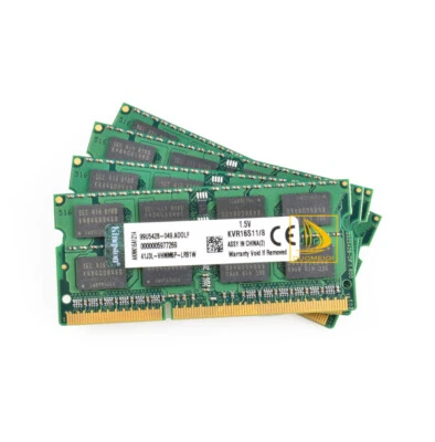 Kingston 4x 8GB 2RX8 PC3-12800S DDR3 1600Mhz 204Pin SODIMM Laptop Memory RAM - Image 1 of 4