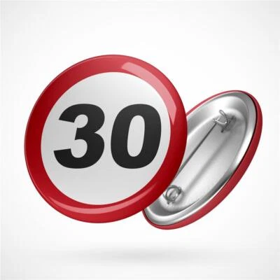 HELLWEG DRUCKEREI Button Achtung 30 Ansteck Pin 59mm Geschenkidee Souvenir Präsent Wichtelgeschenk