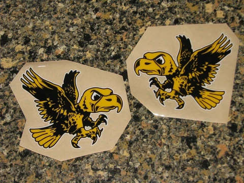 IOWA HAWKEYES Vintage Football Helmet Decals Full Size 3M 20MIL (1) Pair Cover