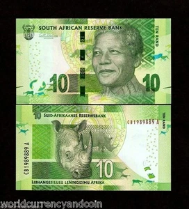 SOUTH AFRICA 10 RAND P138 2014 x 50 Pcs Lot BUNDLE NELSON MANDELA RHINO UNC NOTE - Picture 1 of 2